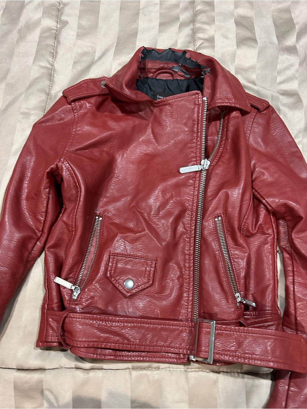 Faux Leather Moto Jacket - Women